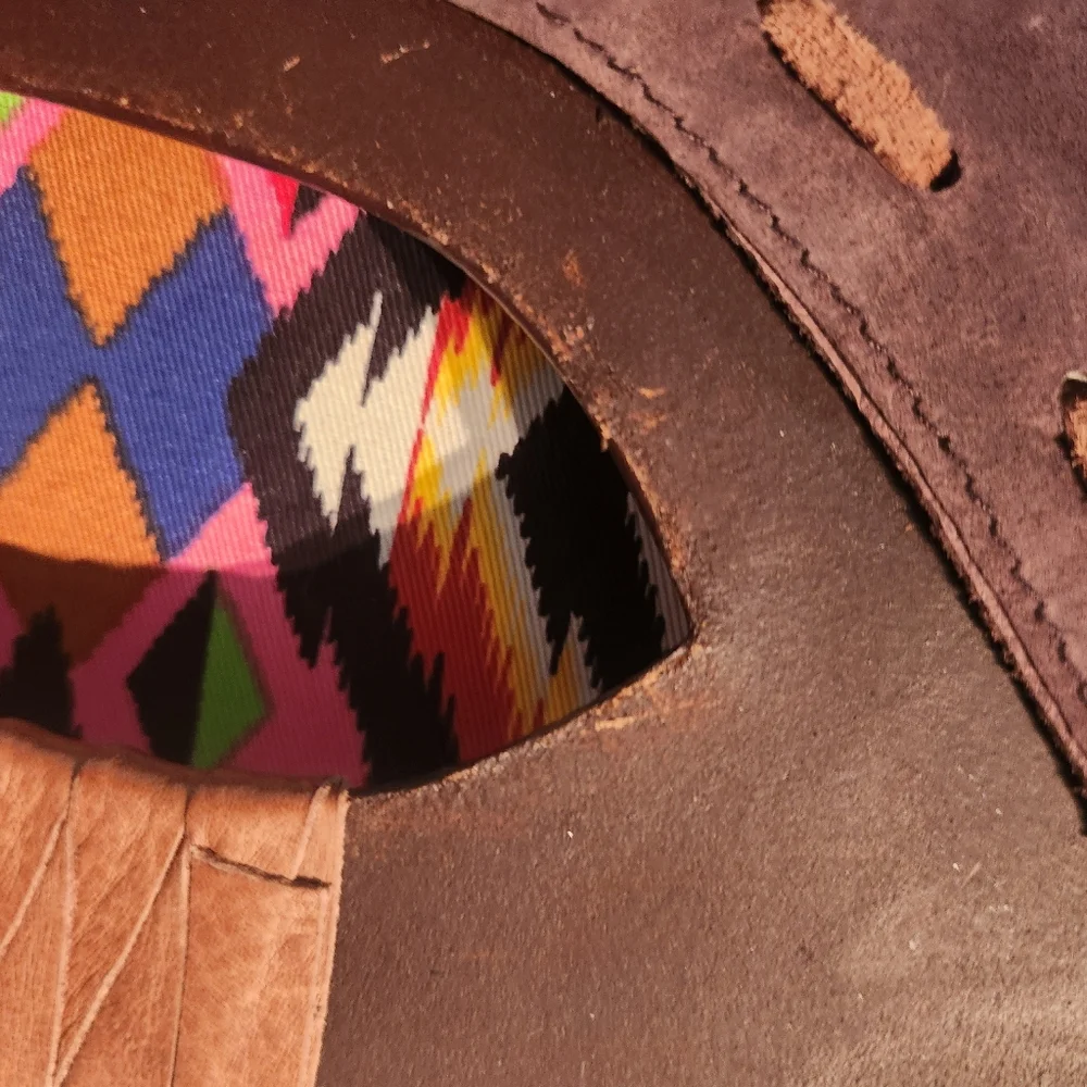 Cynthia Vincent Vibrant Patterned Clutch Handle Bag with Studs - Picture 12 of 12